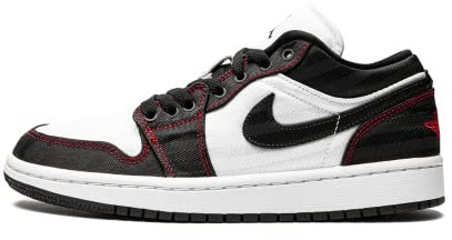 Nike Damen Air Jordan 1 Low UNC Basketballschuh, Weiß/Schwarz-Gym Rot, 37.5 EU