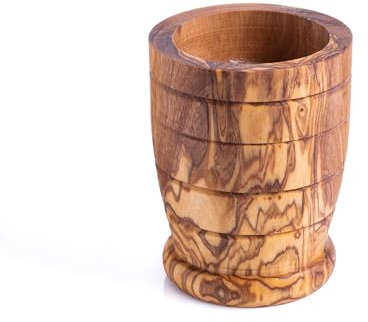 DARIDO Olivenholz Teelichthalter, 6x6x7cm, Handgefertigt RUND Kerzenständer, Romantische Deko für Wohnzimmer, Bad, Tisch, Rustikal und Vintage Geschenk, Valentinstag, Weihnachten Teelichter Dekoration
