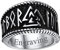 FaithHeart 14.3mm Bandring für Herren Jungen Punk Stil Valknut Fingerring mit Gravur Wikinger Stil Rune Fingerring für Weihnachten Geburtstag