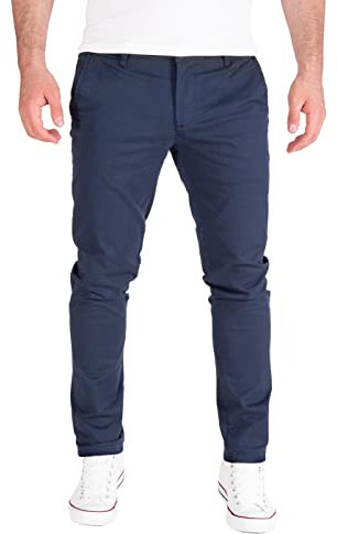 PITTMAN Derrick - Chino Herren Hosen - Slim Fit Chinohose Männer - Stretch Stoffhosen, Blau (Mood Indigo 194025), W36/L32
