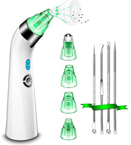 Extracteur de points noirs - Outil de nettoyage des pores amélioré - Retrait des points noirs - Rechargeable, avec 5 niveaux de puissance d'aspiration réglables et 4 porbes
