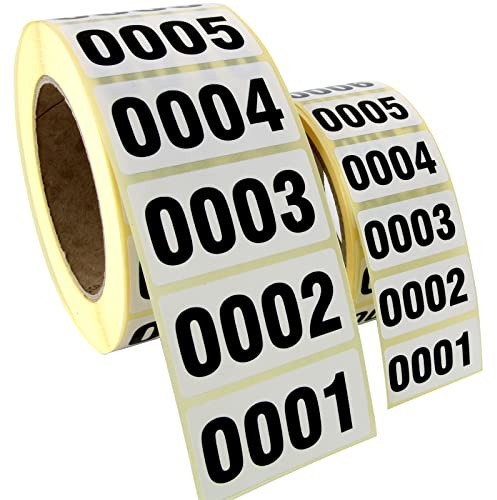 Fortlaufend nummerierte Etiketten Aufkleber Haftpapier weiß 60 x 30 mm (2000)
