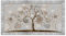 Lupia - Quadro Moderno con Cornice GIOVY Bianca Argento, Tree Mix, Stampa su Pannello in Legno con Glitter, Adatto per Soggiorno, Camera da Letto, Cucina, Ufficio, 60x110 cm, Tema Albero della Vita