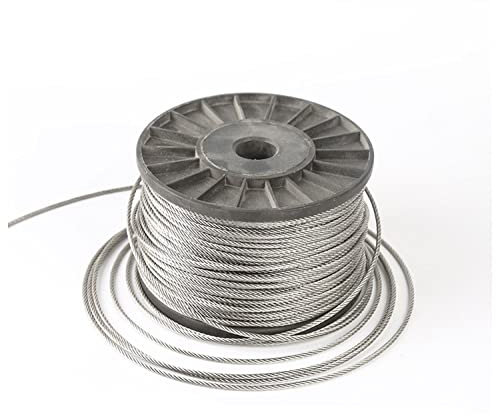 CCLONGTT 304 Stainless Steel Wire Rope Cable Clothesline Retractable Fishing Flagpoles Soft 7 * 7 Dia 0.5mm~3mm Rustproof for Outdoor, String Lights, Clothesline (Size : 2mm-10m)