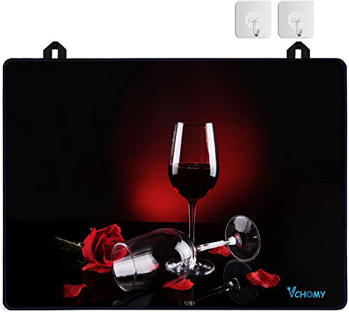 Cubiertas superiores de estufa para estufa eléctrica, protector superior de vidrio de goma natural extragrueso, evita arañazos, amplía el espacio utilizable (72.5 x 50.3 cm, negro) (71.5 x 50.3 cm,