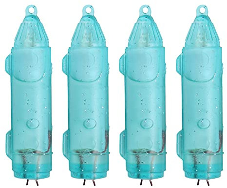 Unterwasser Köderlampe, 4 Stück Angel LED Köderlicht Deep Drop Fishing Light Lockstoff Beleuchtete Schwimmer Wasserdichtes Köderlicht-Angelwerkzeug Strobe Blinklicht Köder Locken für Nachtangeln