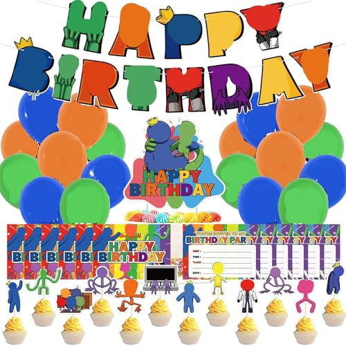 Miotlsy Cartoon Thema Geburtstagsballons,44 PCS Luftballons Kindergeburtstag, Luftballons Geburtstag, Latex Farbige Ballons, für Kindergeburtstage Baby-Dusche Dekorationen