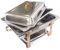 9L Edelstahl Chafing Dish Gold & Silber Metall Gastronomie Warmhaltebehälter mit Brennpastenbehälter, Speisenwärmer für Frühstücksbereiche Buffets Partys
