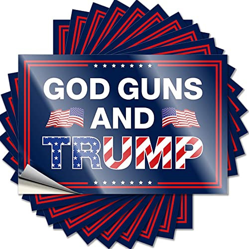 COTECI Mechaniker Aufkleber Gott Waffen und Trump Lustige Aufkleber 10 Stück Lustige Schilder für Schlafzimmer Stoßstange Aufkleber für Autos (Größe: 12 x 18 cm)