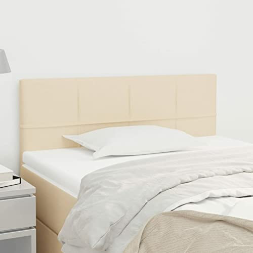 MOONAIRY Kopfteil, Bettrückwand, Bettkopfteil Bezug, Bett Kopfteil, Bett Rückwand, Headboard Cover, Creme 100x5x78/88 cm Stoff
