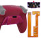 eXtremeRate Programmierbar RISE4 Remap Kit für ps5 Controller BDM-030/040/050, Remapper Board & Gummiert Grips Rücken Gehäuse/Case & Back Paddles Buttons für ps5-Cosmic Red