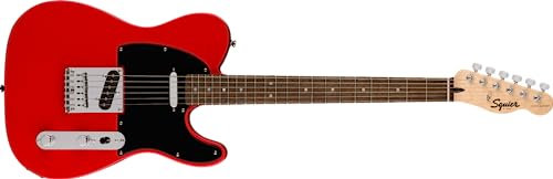 Squier by Fender Sonic Telecaster, E-Gitarre, Lorbeergriffbrett, Schwarze Schlagplatte, Torino Rot, Inklusive kostenloser virtueller Kurse auf Fender Play