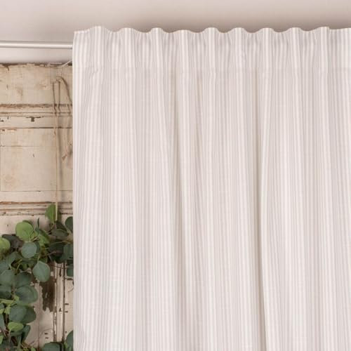 SCHÖNER LEBEN. Gardine Vorhang Zen Längsstreifen Ecru hellgrau 280x260cm (BxH)
