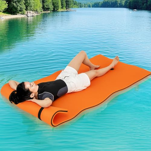 GYMAX Matelas Flottant pour Piscine, Tapis Flottant en Mousse XPE Résistant aux Déchirures, Polyvalent pour Piscine-Plage-Lac, Charge Max.100KG