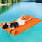 GYMAX Matelas Flottant Piscine, Tapis Flottant Portable vec 2 Ligatures et 2 Cordons d'oreiller, Idéal pour Bain de Soleil, Activités Nautiques, Pique-Niques (Orange)
