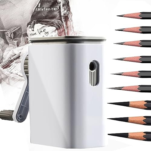 MZSX Pencil Sharpener, 9 Gears Adjustable, Hole Quality Zinc Alloy Knife Holder, Desktop Sketch Art Special Pencil Sharpener, Child Student, School, Classroom, Office, Home, Study Supplies