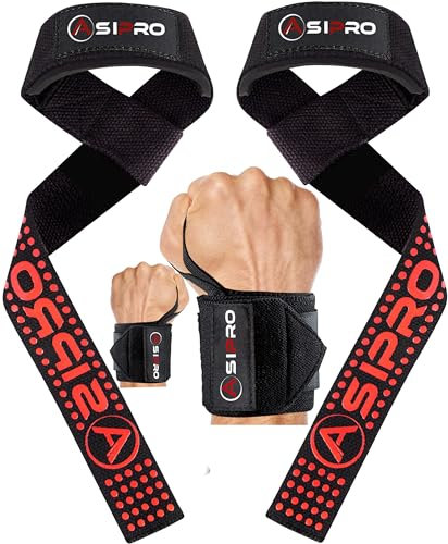 ASIPRO Handgelenk Bandagen Gym 45cm Profi Wrist Wraps Handgelenkbandagen für Calisthenics, Bodybuilding & Krafttraining Fitness Handgelenkschutz Sportbandage Handgelenk Paar 2 (Schwarz-X)