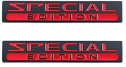 2 Stück Special Edition Emblem passend für Auto Kofferraum Auto Aufkleber Seite Aufkleber (schwarz rot)