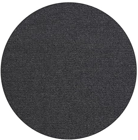 the carpet Premium Wool Handweb-Teppich, Naturfaser Wollteppich, Eleganz im skandinavischen Flachgewebe-Stil, Anthrazit, 200 cm Rund