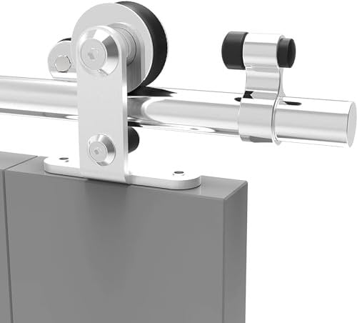 TSMST Set di raccordi per porte scorrevoli, 183 cm/6 FT per porte scorrevoli, in legno, in acciaio inox