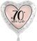 Folienballon 70 Glückwunsch 'Alles Gute' zum 70. Geburtstag Ballon Geschenk Frau Oma Mama Freundin Luftallon Zahl 70 Creme Made in EU
