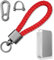 Aotoyou Schlüsselbund Schlüsselanhänger Auto Geflochtenes Leder Schlüsselband Motorrad Keychain Autoschlüsselanhänger (Rot)