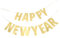 COLLBATH Neujahrsbanner Satz Für Party Dekoration Hängebanner „frohes Jahr“ Wimpelkette Aus Papier Silvesterparty Zubehör