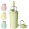 Bottle Bottle Insulated Travel Mug with Straw and Dual-use Lid Thermal Metal Coffee Cup 350ML(12oz) Stainless Steel Coffee Flask Tumbler with Handle Kids Water Bottles(Avocado Green)