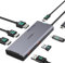 Docking station 3 monitor, docking station USB-C 7 in 1 con doppio HDMI 4K a 60Hz e DisplayPort singolo (8K a 30Hz/4K a 144Hz), 100W PD, 10Gbps 3X USB, Hub USB C compatibile con Dell/HP/Lenovo e altri