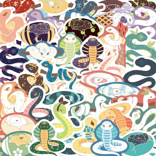 AUCEKO 40 Stück Die Schlange Aufkleber Pack Snake Sticker Set wasserdichte Vinyl Sticker für Laptop Kinder Autos Motorrad Fahrrad Skateboard Gepäck Koffer Computer Aufkleber Graffiti Decal