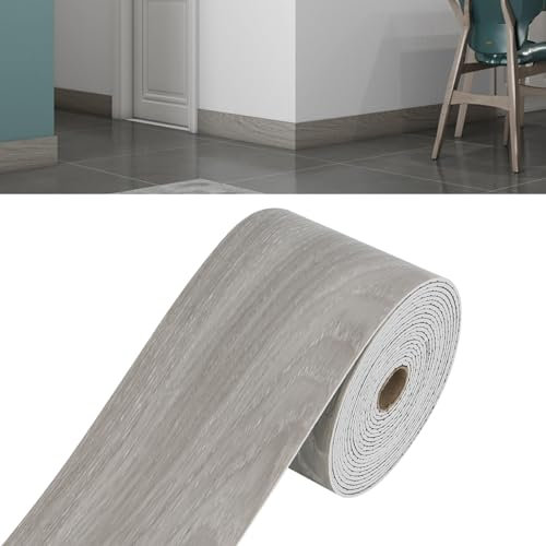 5M Plinthe souple autocollante Flexible - Profilés de transition - Pour le sol, les plinthes de mur, les plinthes - Grain de bois de marbre