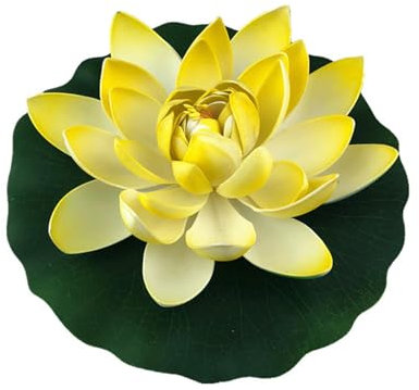 10 Stück Simulierter Seerosen-lotus, Künstliche Blumen, Wasseroberflächendekoration, Bühnen-requisiten, Handtanzende Blumen, Geeignet Für Hochzeit, Party, Gartendekoration, (Size:10 pieces,Color:gelb)