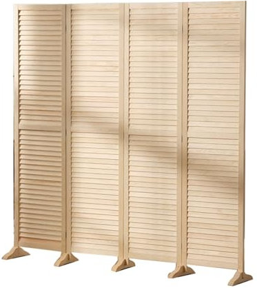 Faltbare Sichtschutzwand, Dekoration für Wohnzimmer, Schlafzimmer, Büro, Sichtschutzwand aus Holz (eine Farbe, B 45 x H 170/4 Paneele)