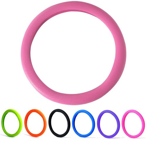 Universal Stretchy Silicone Steering Wheel Cover - Anti-Slip Grip, Enhanced Texture for Superior Control, Fits 14''/15''/16'' Wheels, Durable & All-Season Comfort (Pink)