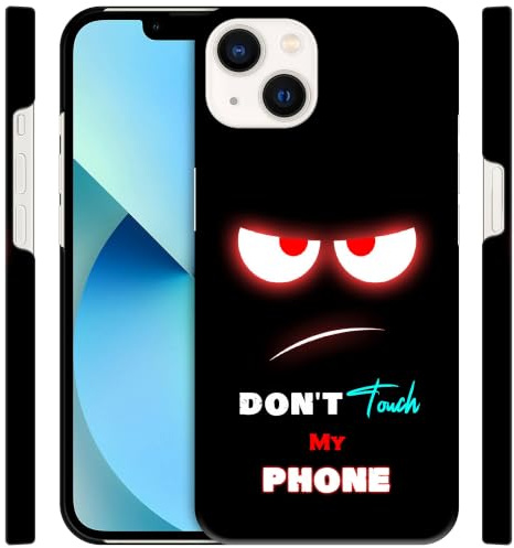 GlamCase for iPhone 13 Mini, iPhone 13 Mini Case - Don'T Touch My Phone Design Printed Slim & Sleek Cute Plastic Hard Snap on Protective Designer Back Phone Case/Cover for iPhone 13 Mini
