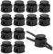 12 Stück Kordelstopper Kunststoff Verschlüsse Kordelklemme, 2 Loch Schnellverschluss Schuhe,Schnürsenkel Federschnalle,Schwarz Schnürsenkel Clips für Kordelzug Taschen,Kleidung,Hut und Rucksäcke