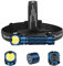OLIGHT Perun 3 LED Stirnlampe Wiederaufladbar, Superhell 3000 Lumen Kopflampe mit 7 Lichtmodi, Sensor, Rotlicht und Stirnband, IP68 Wasserdichte Mini Headlampe für Campen, Angeln (Midnight Blau)