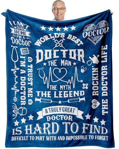 Zvzmzy Decke für Ärzte, 152,4 x 127 cm, Geschenk für Ärzte, beste Geschenkidee für Ärzte, zukünftige Ärzte, Geschenk für Ärzte, Geschenk für Ärzte, Geburtstagsgeschenk für Dr