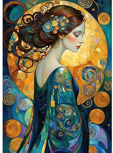 QENSPE 5D Vintage Diamond Painting Set für Erwachsene, Diamond Painting Göttin Diamond Art Malerei DIY Kristall Strass Diamant Kunst Handwerk für Anfänger Home Wand Dekor 30x40 cm