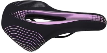 Qianly Fahrradsattel für Rennradfahrer, Atmungsaktives Polster für Damen Und Herren, Lila