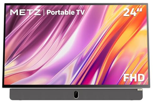 Metz Monitor Portatile, MPE7002Z, 24”, Batteria Incorporata, Ricarica Auto 12V e Power Bank, Anti-glare, LED, FHD Smart, HDMI, USB, Bluetooth, Wifi 5, Grigio