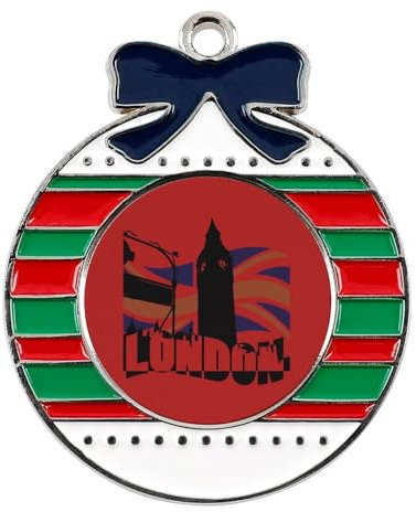 London UK Flagge Weihnachtsschmuck Christbaumschmuck Weihnachten Dekorativer Anhänger Rund