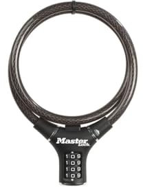 Candado para Bicicleta - MASTER LOCK - 8229EURDPRO - Cable de 90 cm - Negro - Acero trenzado