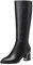 Botas Altas Hasta la Rodilla Para Mujer, Tacón Grueso Negro Sólido, Cremallera Lateral, Punta Redonda, Tacones de Bloque