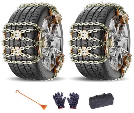 Schneeketten für Audi A6 C7 4G S6 RS6, Anti-Rutsch-Einstellbare Ketten Einfach Zu Montieren Langlebige Reifen Schneekette für Auto, C-Small 6-Pack