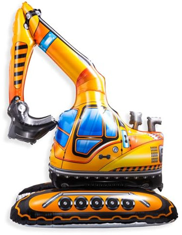 Bagger Luftballons XXL, Baustelle Folienballon für Kindergeburtstag Jungen Geburtstag Deko
