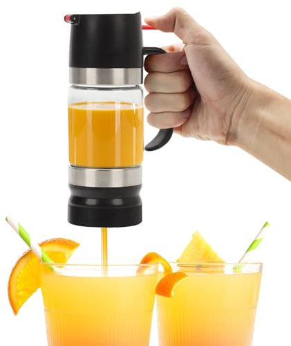 315ml Honigspender Tropffrei Glas Honig Spenderflasche Tupper Honigglas Dispenser mit Griff Abnehmbare Honigspender Glas, Küchenzubehör für Kaffee oder Tee, Ideal für Honig und Sirup (Schwarz)