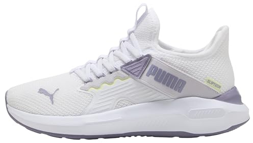PUMA Softride Enzo 5 Slip Tech Wns Scarpe da Corsa su Strada, da Donna, Bianco, Lavanda, Pop, Lilla Lucido, Mela Spritz, 39, Puma Spritz di Mela Bianco Lavanda Pop Lilla lustro, 39 EU