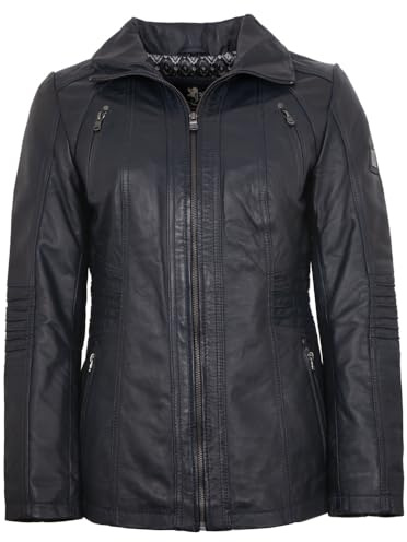 Otto Kern - Damen Echtleder Lederjacke Lammnappa Navy Größe 50