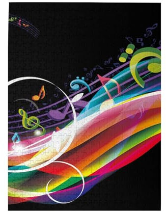 Puzzle 500 Teile für Erwachsene Familien Puzzlespiel für die ganze Familie Anspruchsvolle Puzzles,Bunte Musik